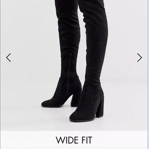 Black Suede Knee High Boots